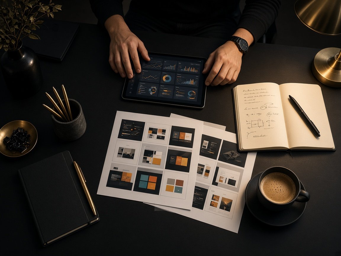 Digital marketing planning on a desk